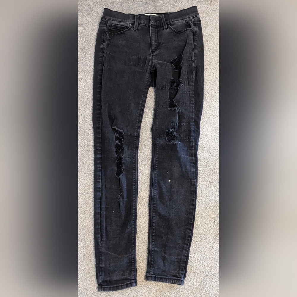 Black distressed FLXstretch jeans by Mudd